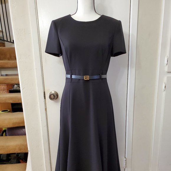 Calvin Klein Dresses & Skirts - Short-Sleeve Black Calvin Klein Dress w/ Belt